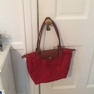 Red long champ bag